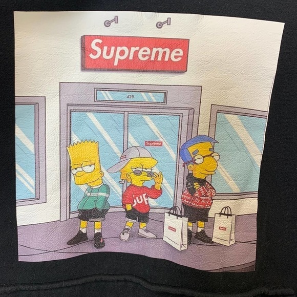 Daily Market Supreme Simpsons Graphic Black Hoodie SZ M - Picture 3 of 5